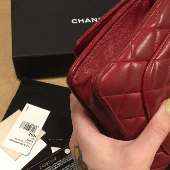 Red Chanel Quilted WOC Wallet on Chain - Picture 12 of 14